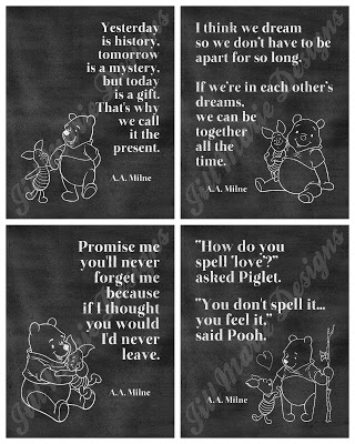 Winnie the Pooh Chalkboard Printable